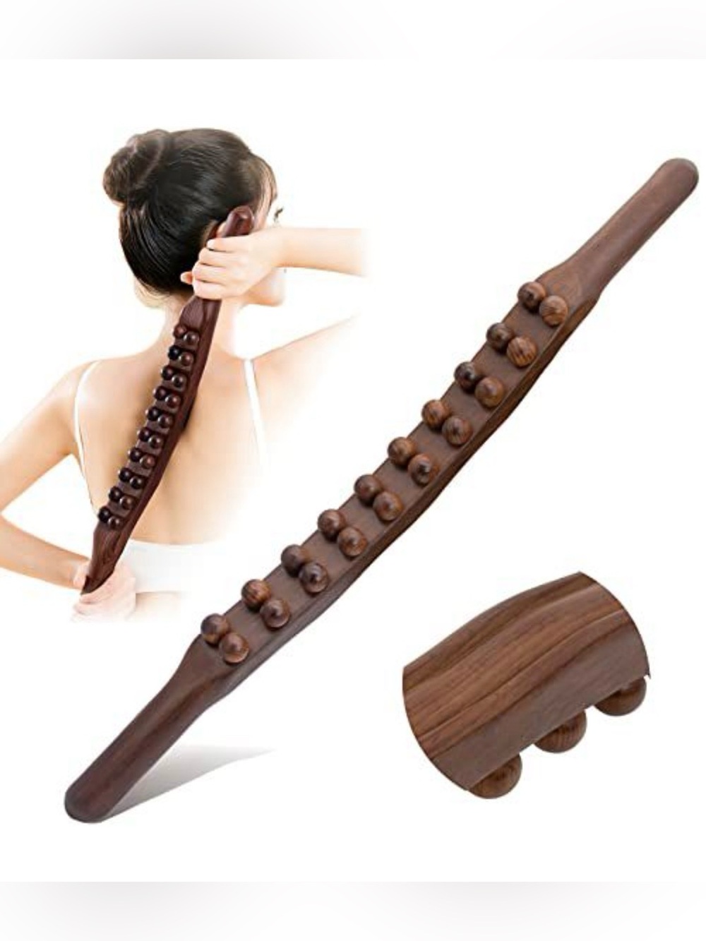 Wooden Back and Neck Massager - Brown